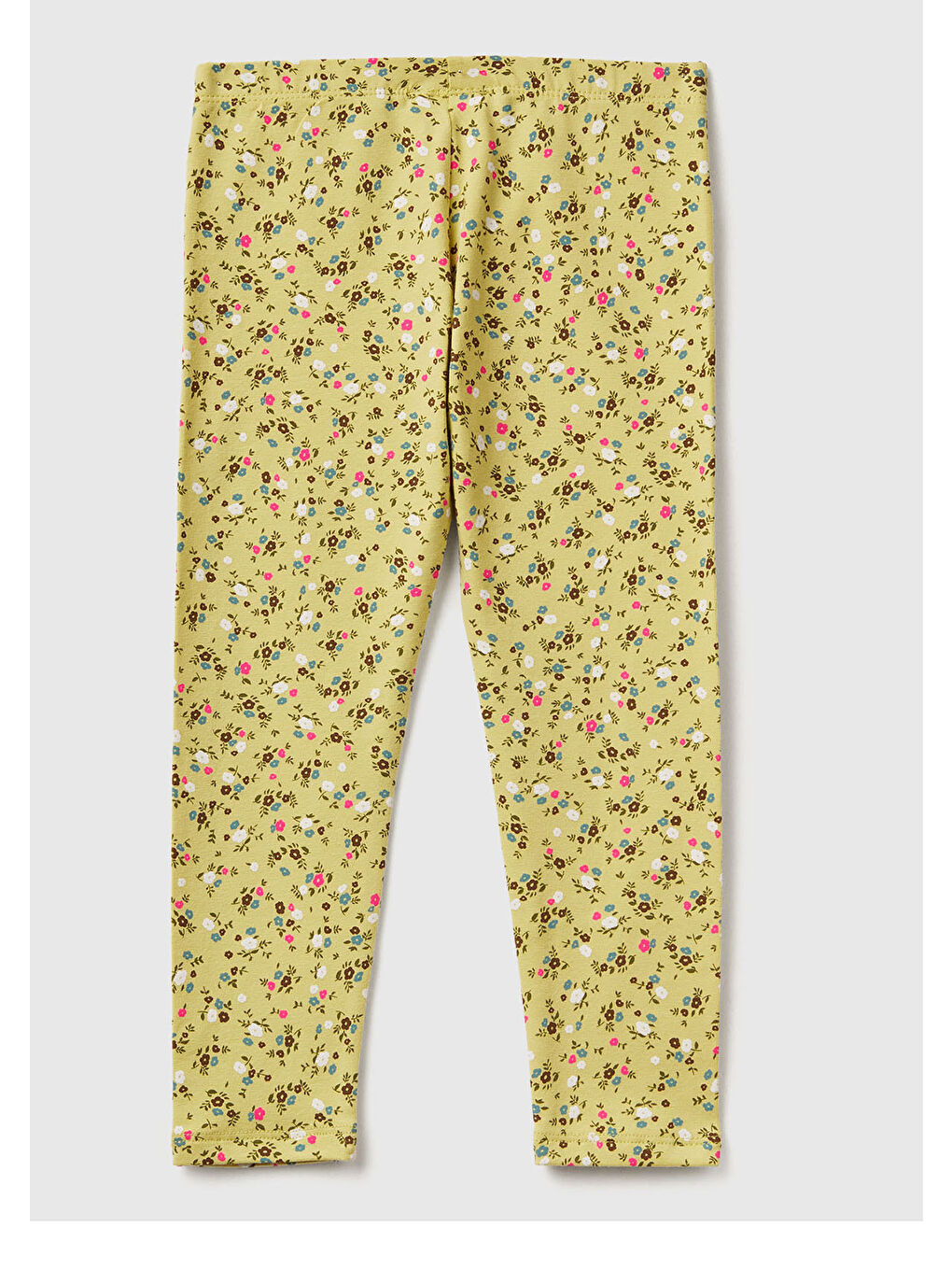 Kız Çocuk Sarı Tamamı Baskılı Slim Fit Tayt-1