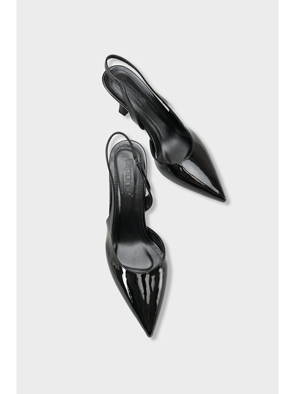 Siyah Ramonda Hakiki Deri Astarlı Sivri Burunlu Orta Topuklu Arkası Açık Kadın Ayakkabı-5