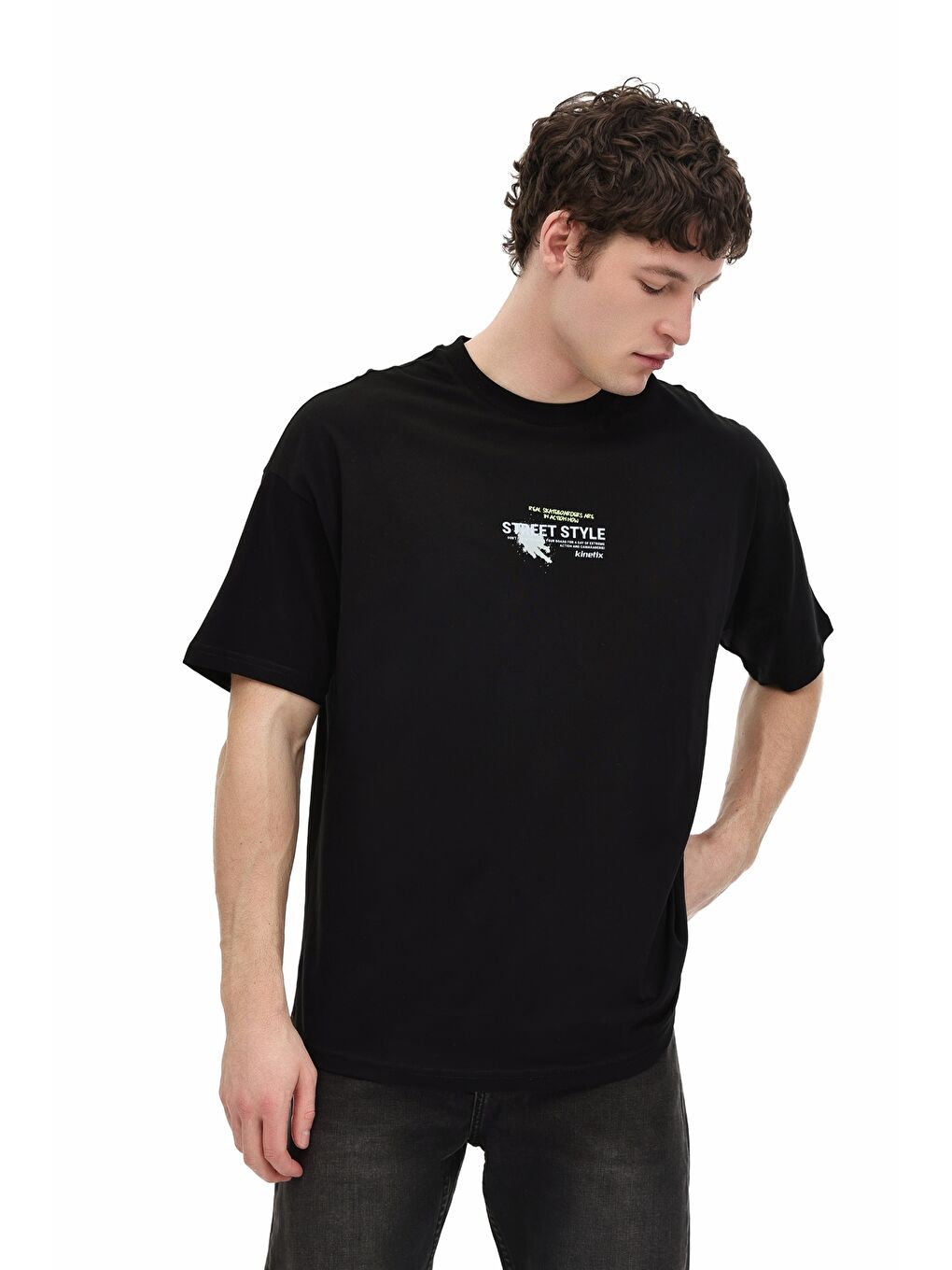 Siyah %100 Pamuk Erkek Kısa Kol Tişört