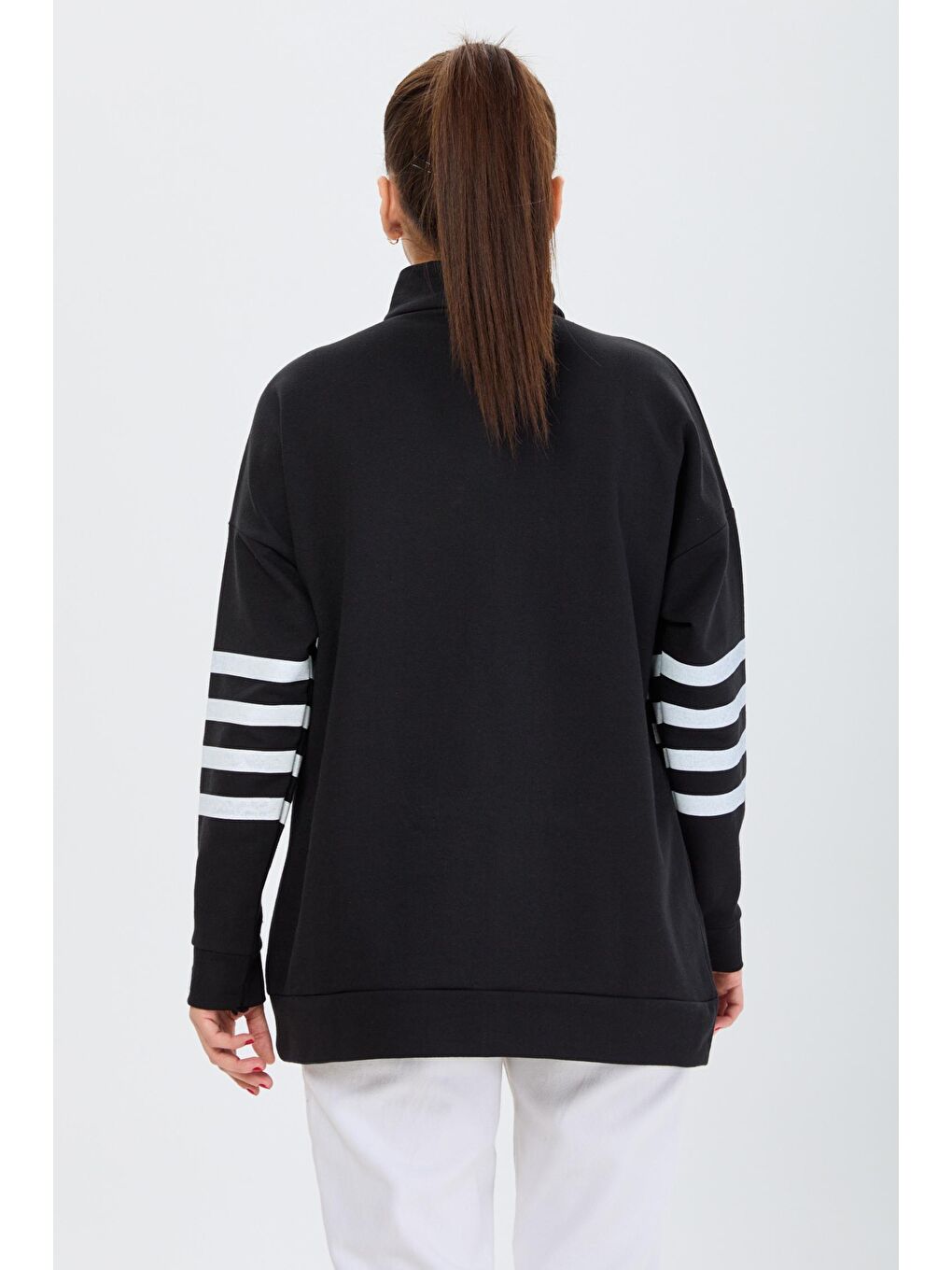 Hakim Yaka Kadın Siyah Sweat - 13101-5