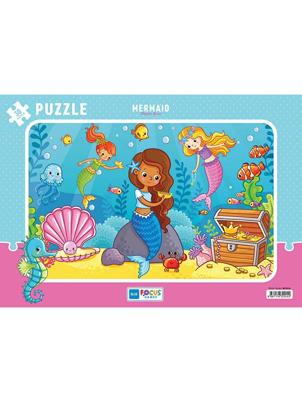 Blue Focus Karışık 30 Parça Puzzle - Deniz Kızı (Mermaid) - 1