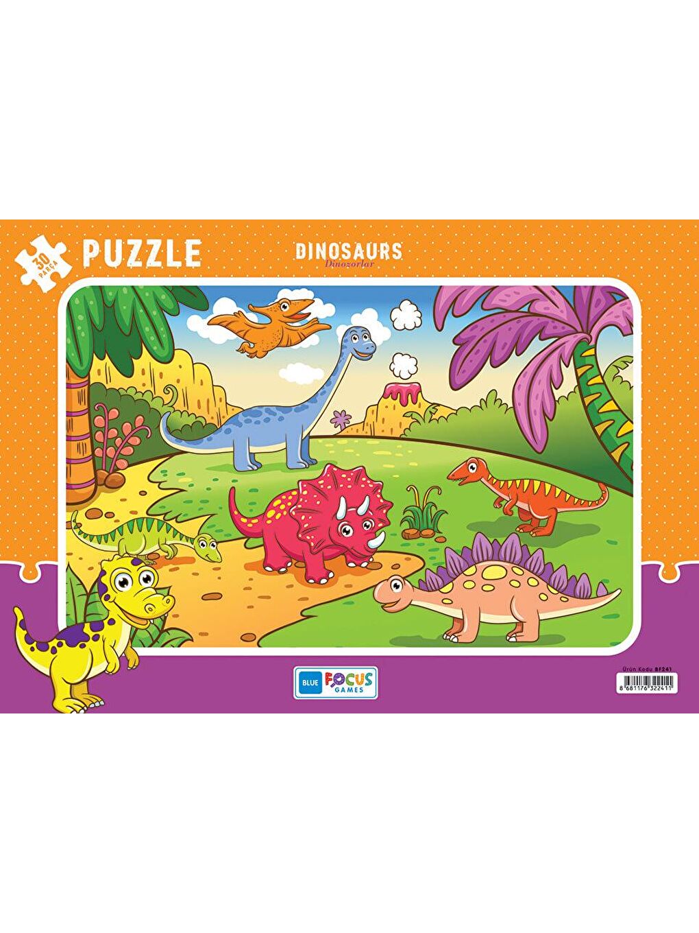 Blue Focus Karışık 30 Parça Puzzle - Dinozorlar (Dinosaurs) - 1