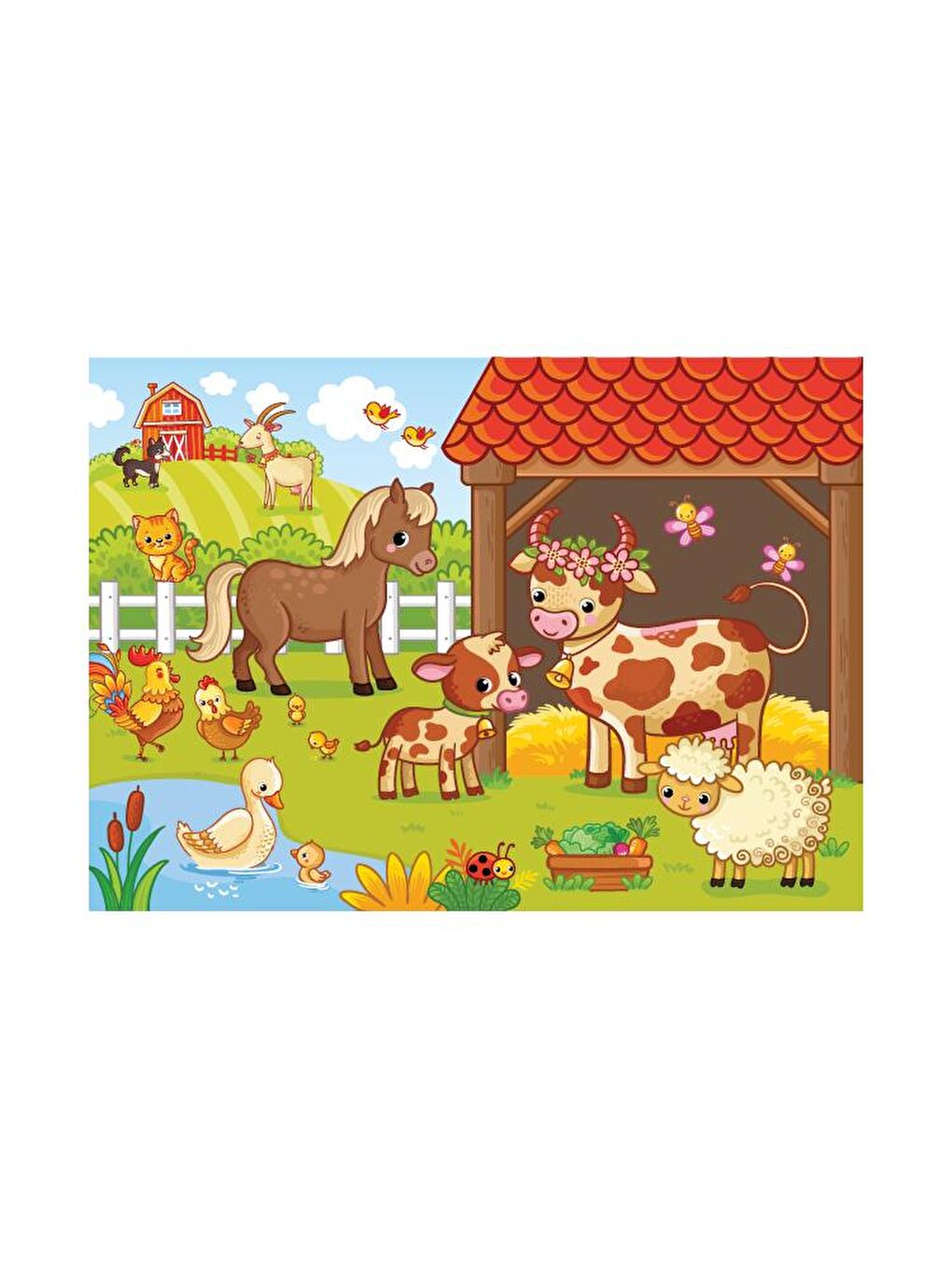 Blue Focus Karışık 24 Parça Yer Puzzle - Çiftlik Hayvanları (Farm Animals) - 2