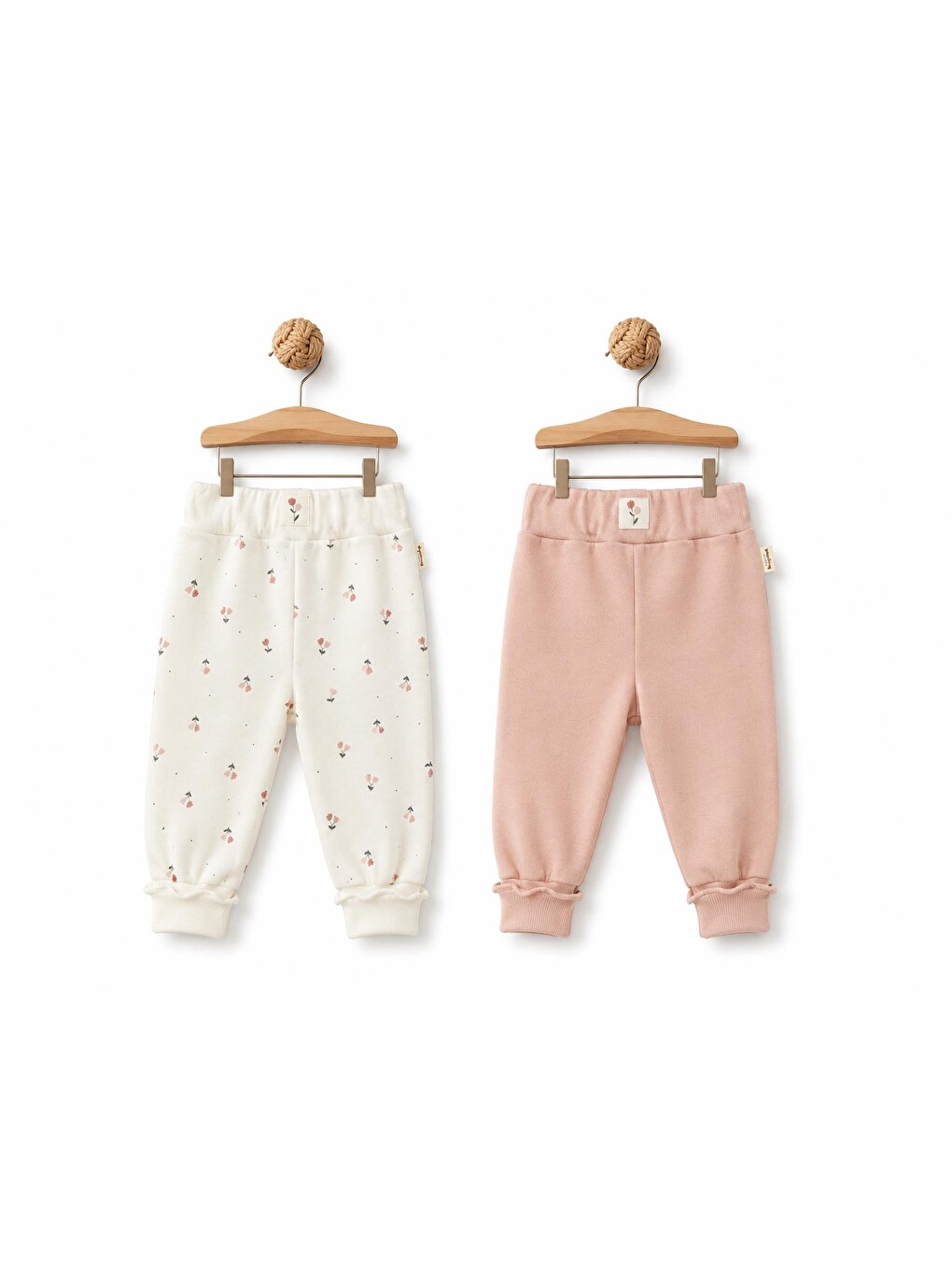 Pembe Bebek 2li Pantalon %100 Organik Pamuk , Bebek - Yenidoğan- Csy3077
