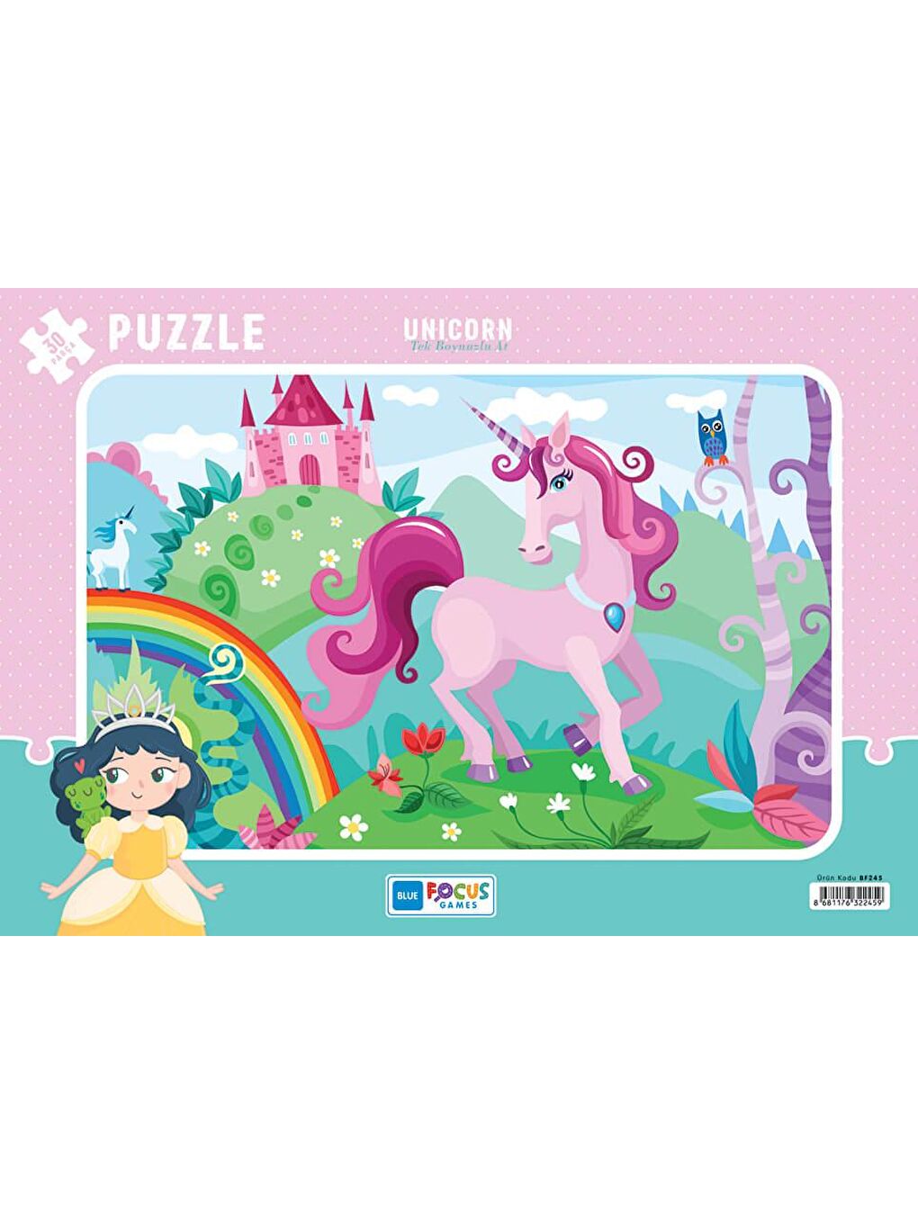 Blue Focus Karışık 30 Parça Puzzle - Tek Boynuzlu At (Unicorn) - 1