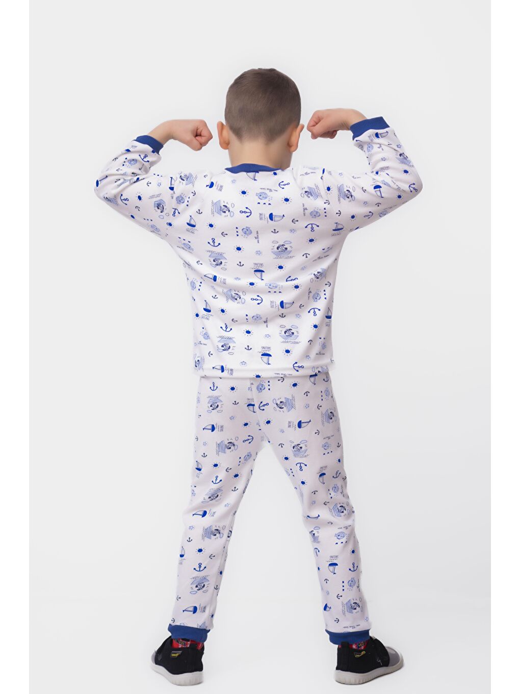 Harika KIDS Beyaz Erkek Çocuk İnterlok Kumaş Örme Basic Baskılı Pijama Takımı - 3