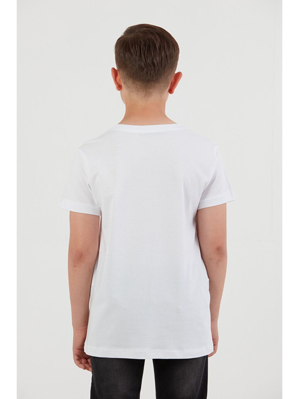 Beyaz %100 Pamuk Rustic Yazı Baskılı Erkek Çocuk Tişört-3