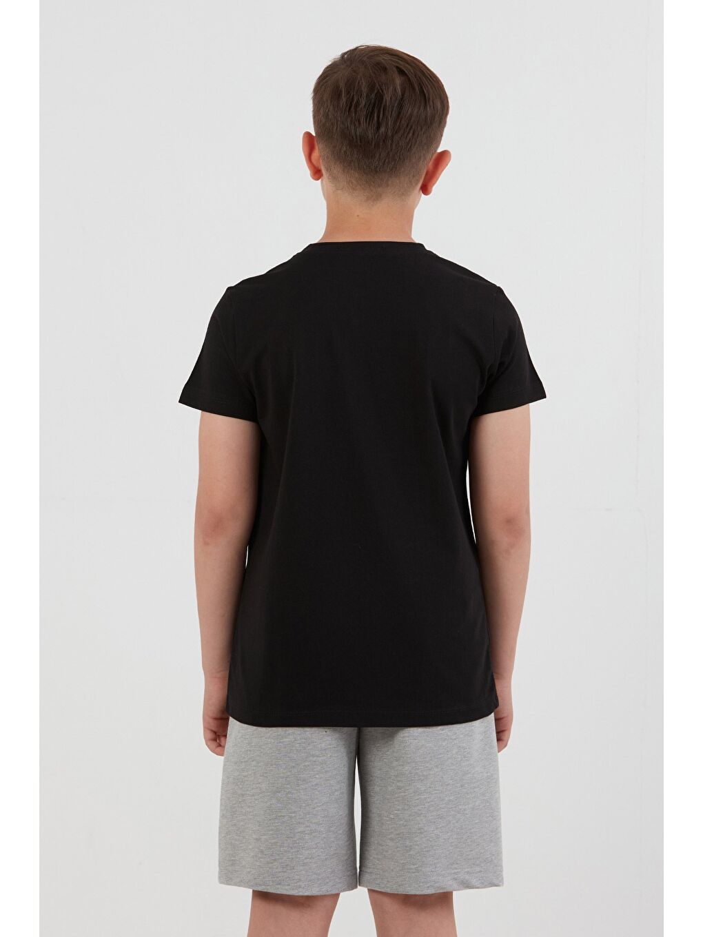 Siyah %100 Pamuk Adventure Yazı Baskılı Erkek Çocuk Tişört-3