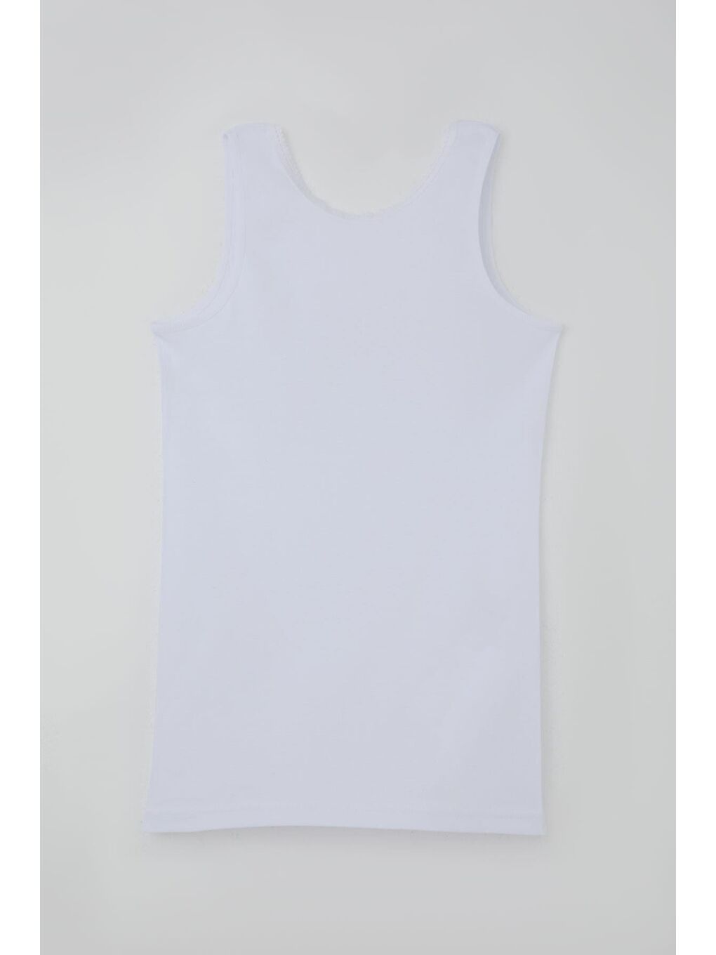 Kız Çocuk Kalın Askılı Atlet Zikzak Su Taşı Şerit Detaylı Beyaz (15 Yaş)-1