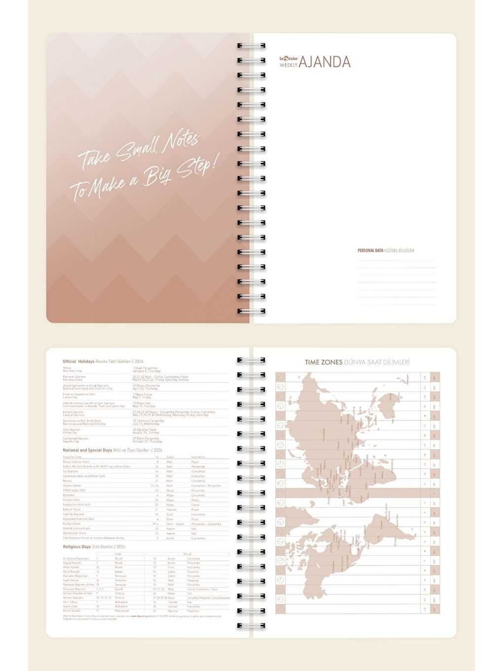 2026 Haftalık Ajanda Spiralli A5 12 Aylık Bloom-1