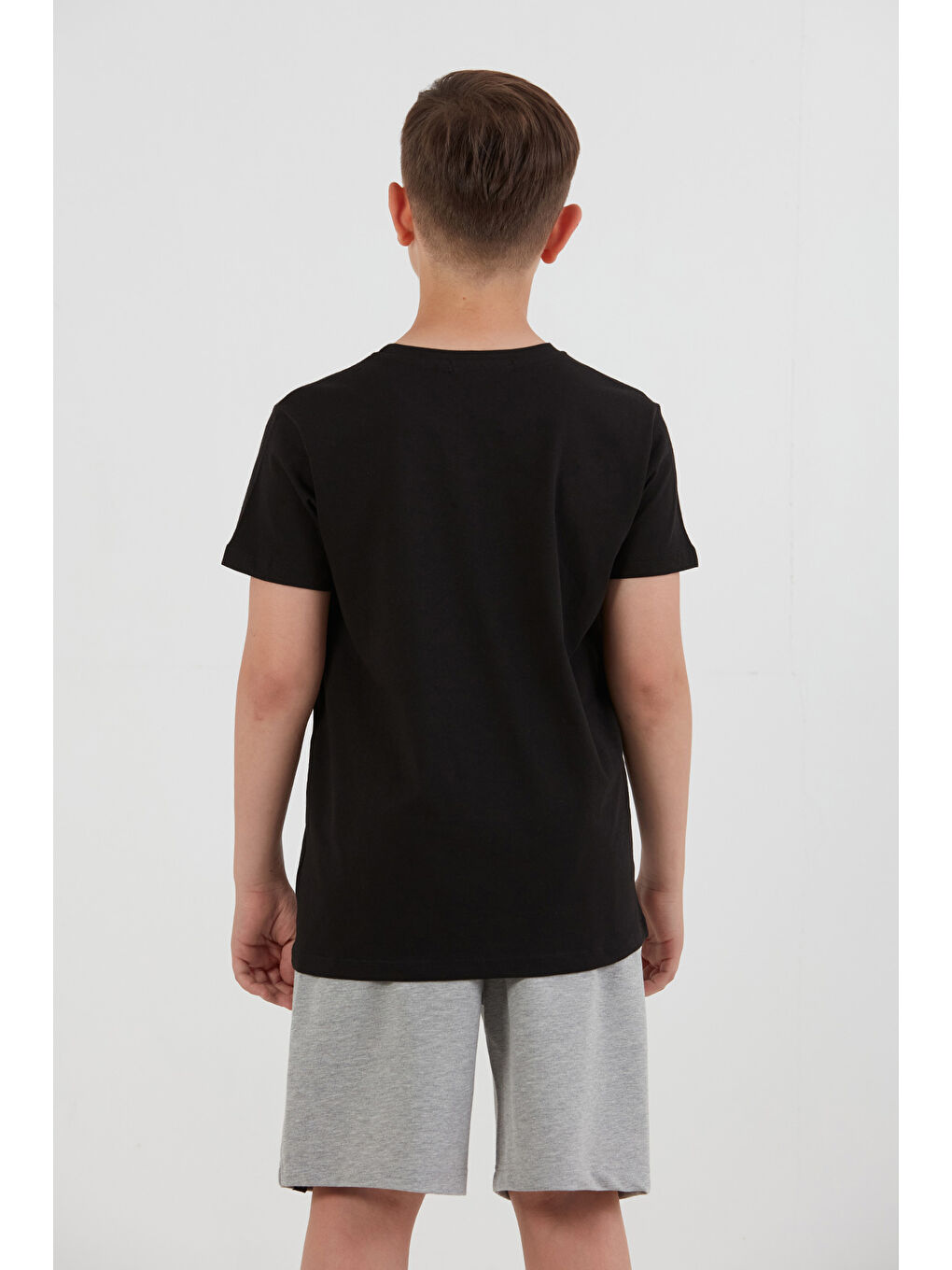 Siyah %100 Pamuk Brooklyn Baskılı Erkek Çocuk Tişört-3