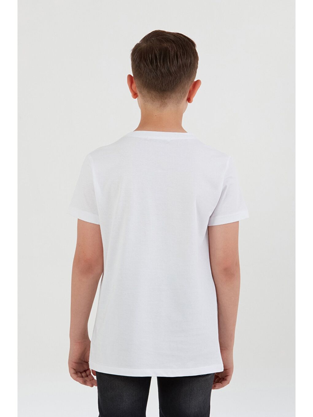 Beyaz %100 Pamuk Adventure Yazı Baskılı Erkek Çocuk Tişört-2