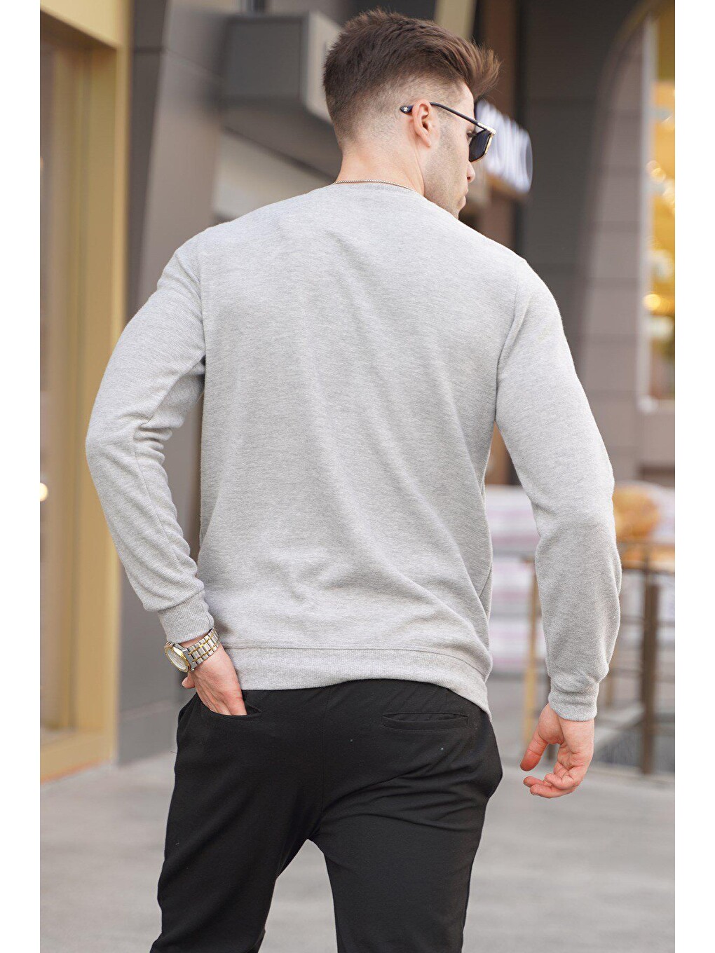 Grimelanj Bisiklet Yaka Regular Fit Basic Sweatshirt 5799-1