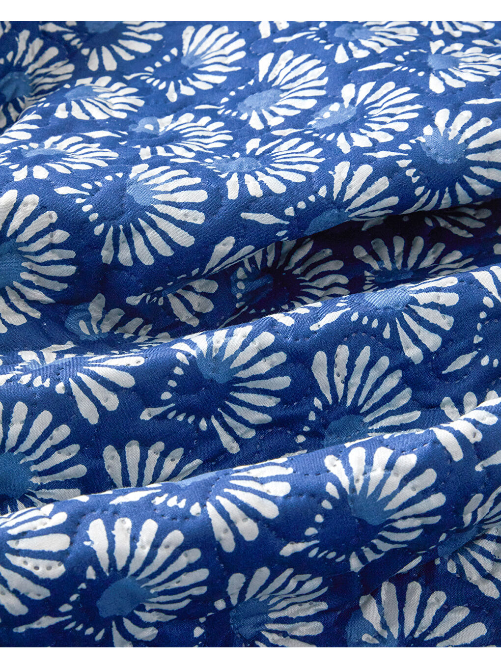 Aquatic Flowers King Size Çok Amaçlı Örtü 240x220 cm Lacivert-4