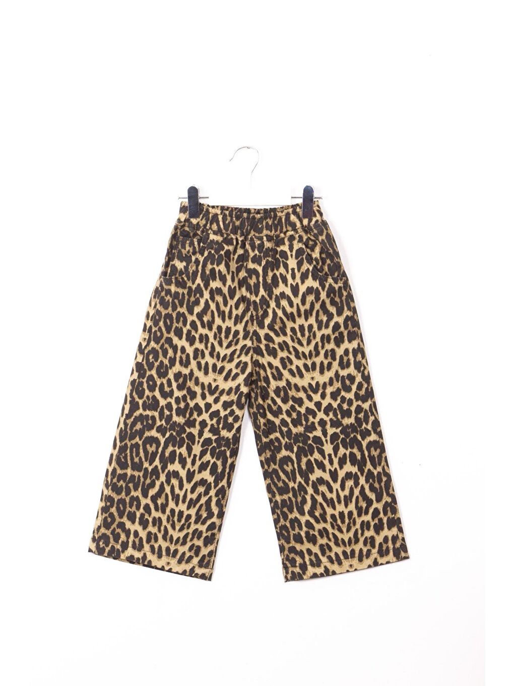 Karışık Kız Çocuk Pamuklu Kahverengi Leopar Desenli Pantolon
