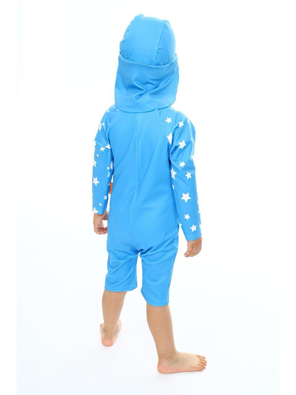 Mavi Şapkalı Fermuarlı Uzun Kollu Mayo-2