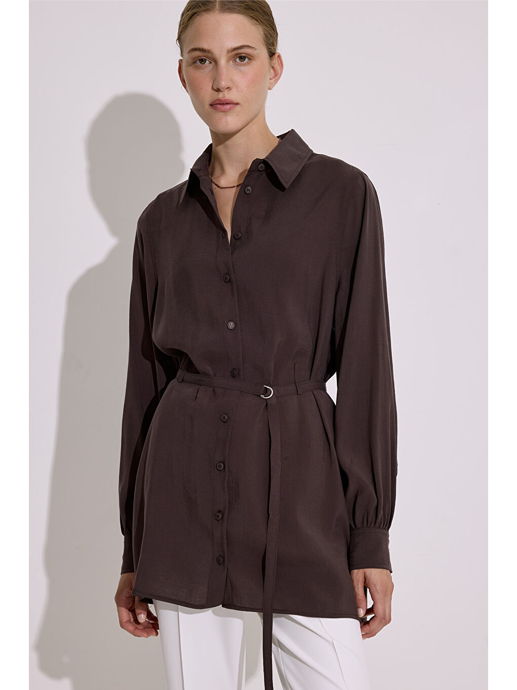 Kahverengi Modal Kemerli Gömlek Acı Kahve-1