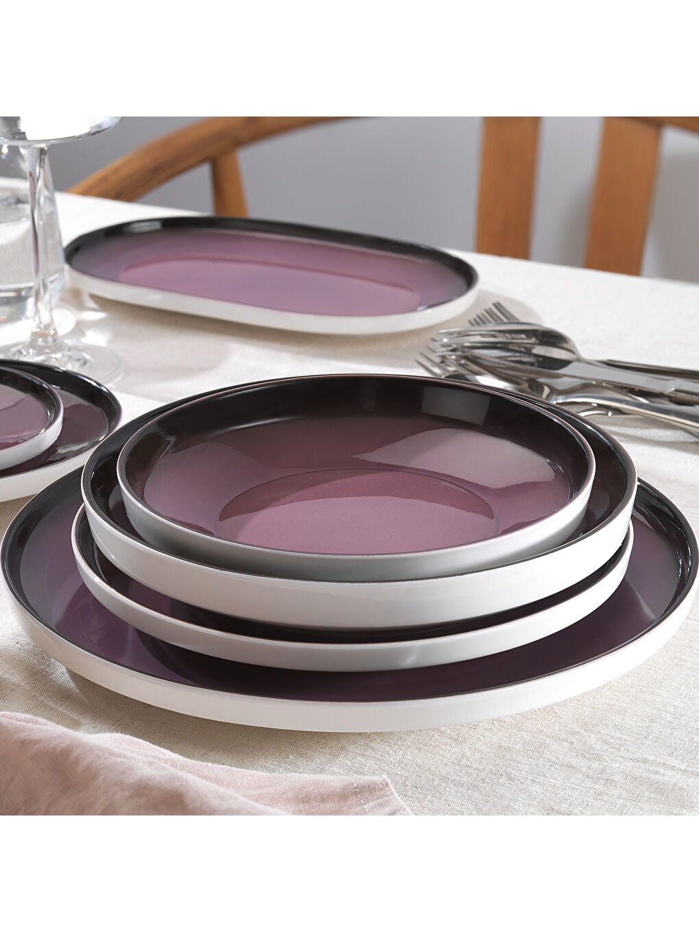 Lizzy Yemek Takımı 36 Parça-Mor-1
