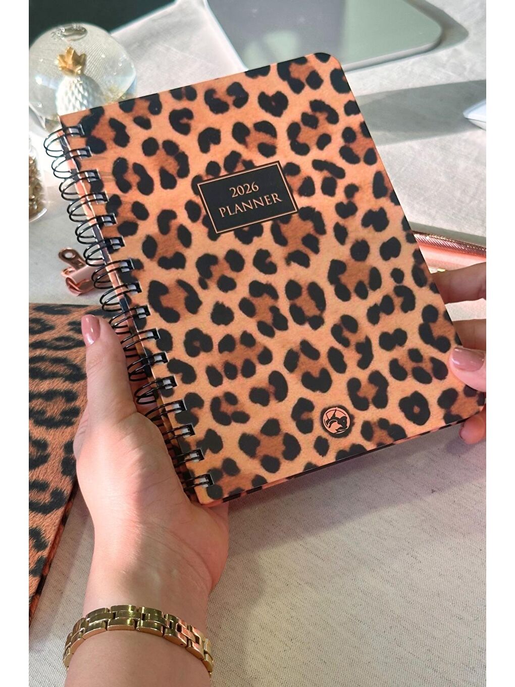 2026 Haftalık Ajanda Spiralli A5 12 Aylık Leopard