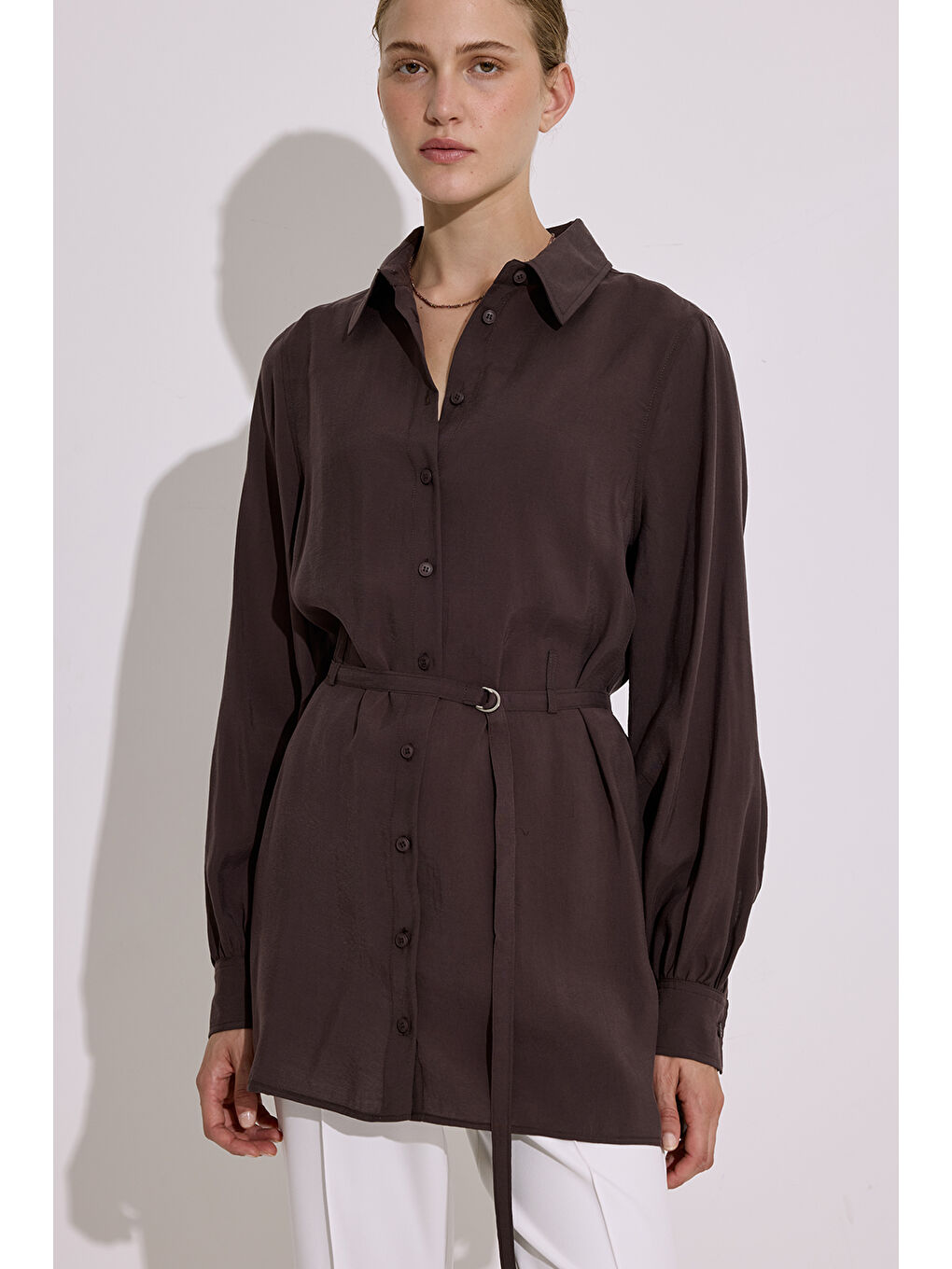 Kahverengi Modal Kemerli Gömlek Acı Kahve-4