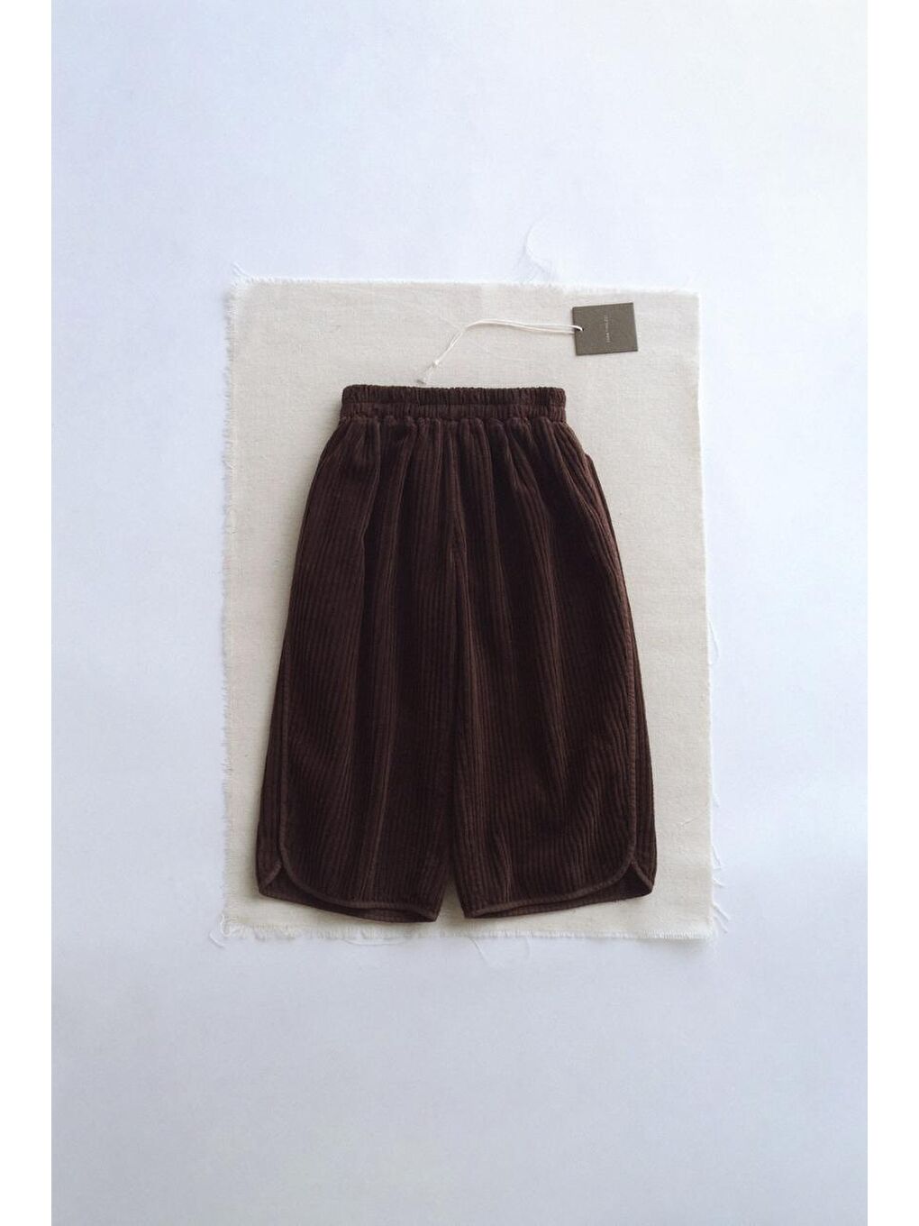 Kahverengi Unisex Kalın Düz Fitilli Pantolon