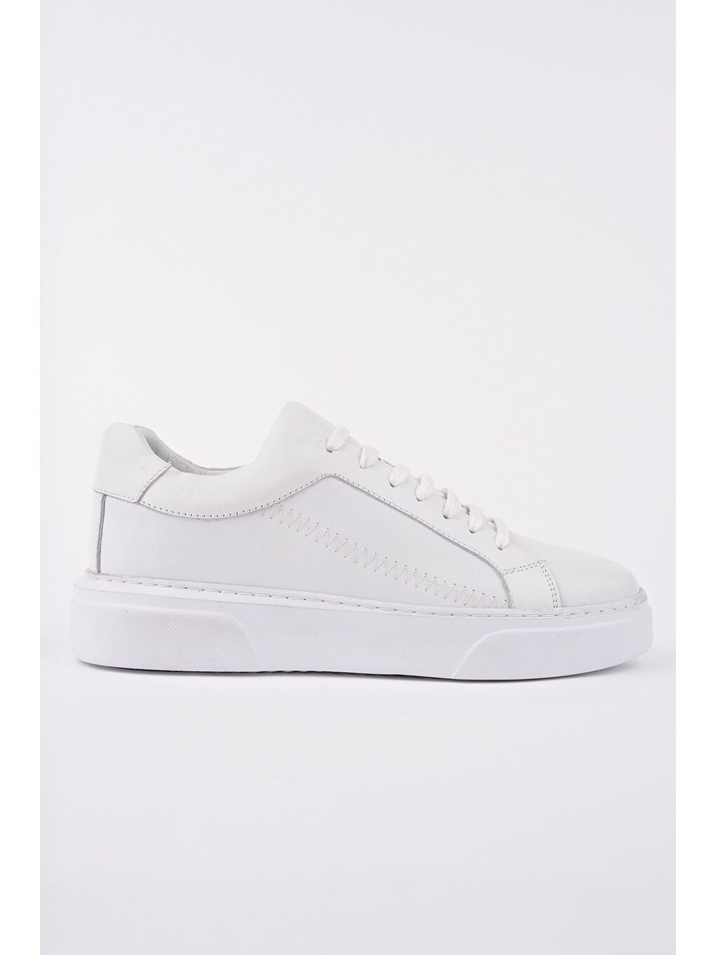 Beyaz RİDER Bağcıklı Hakiki Deri Kalın Taban Erkek Günlük Sneaker Spor Ayakkabı