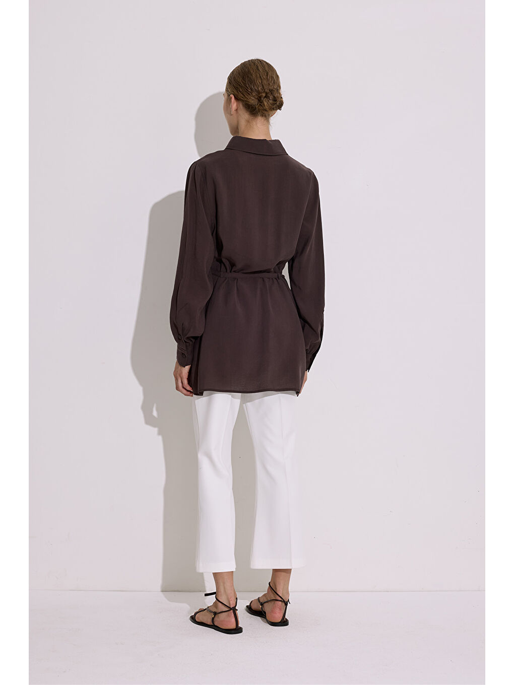 Kahverengi Modal Kemerli Gömlek Acı Kahve-5