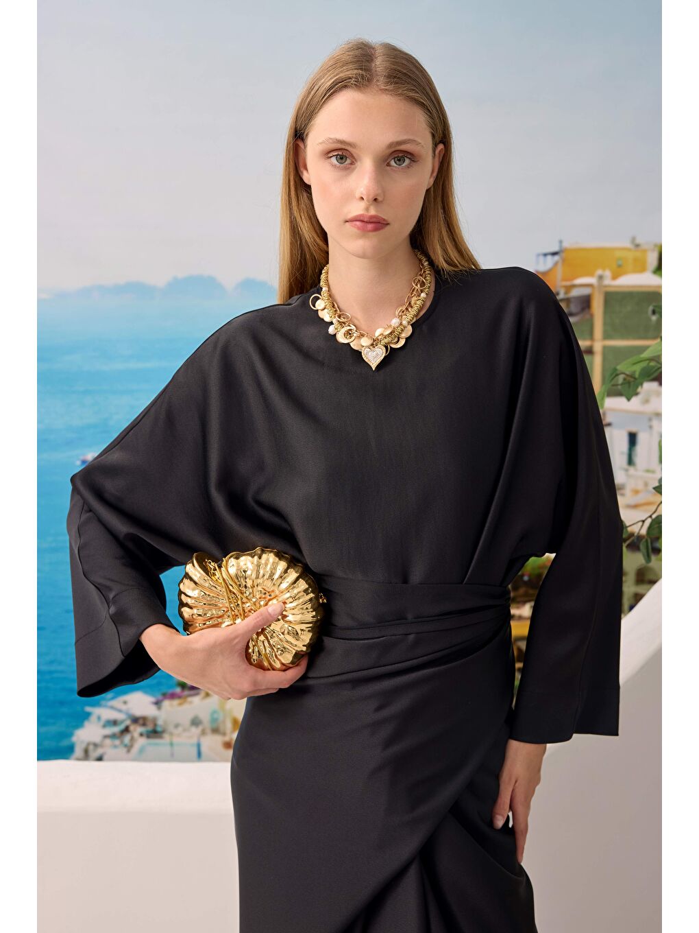 İki Parçalı Basic Elbise Siyah-2