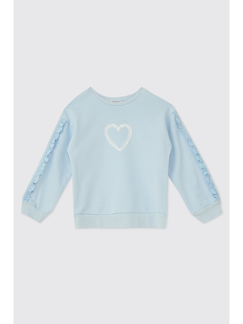 Kız Çocuk Bisiklet Yakalı Mavi Sweatshirt