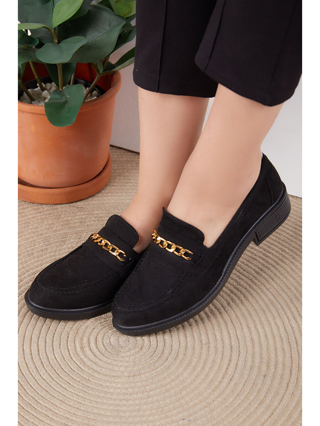 Kadın Siyah Süet Rugan Ayakkabı - 26484