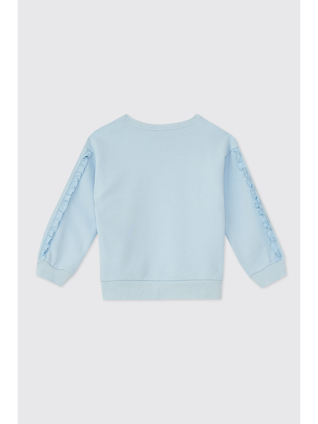 Kız Çocuk Bisiklet Yakalı Mavi Sweatshirt-1