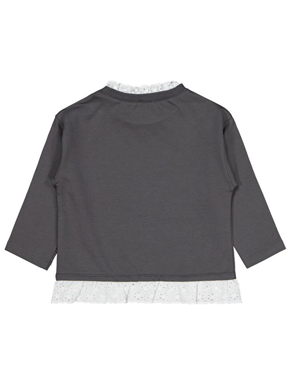 Antrasit Girls Brodeli 2-5 Yaş Sweatshirt-1