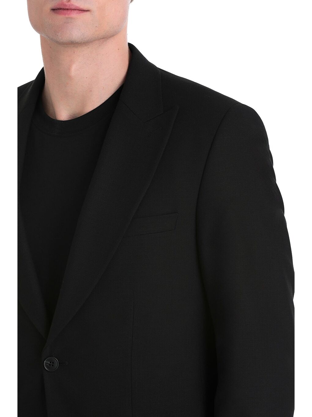 Siyah Slim Fit Sivri Yaka Klasik Takım Elbise-2