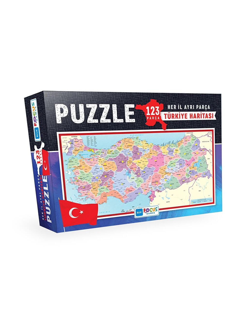 Blue Focus Karışık 123 Parça Puzzle - Türkiye Haritası Kutulu Puzzle - 3