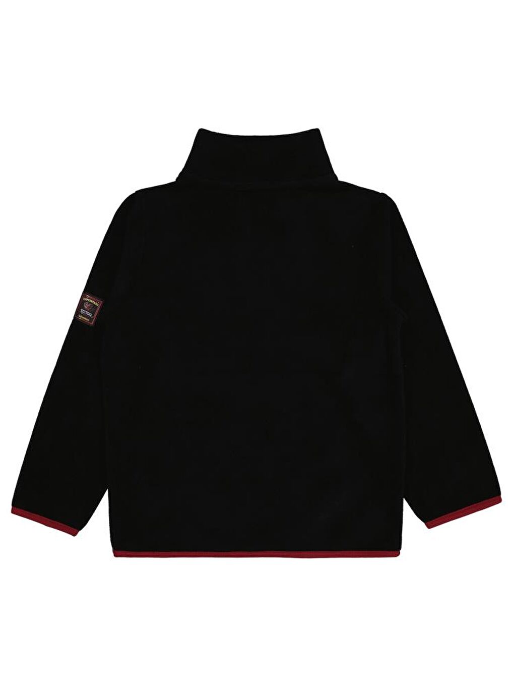 Siyah Boys Fermuarlı Armalı Polar 6-9 Yaş Sweatshirt