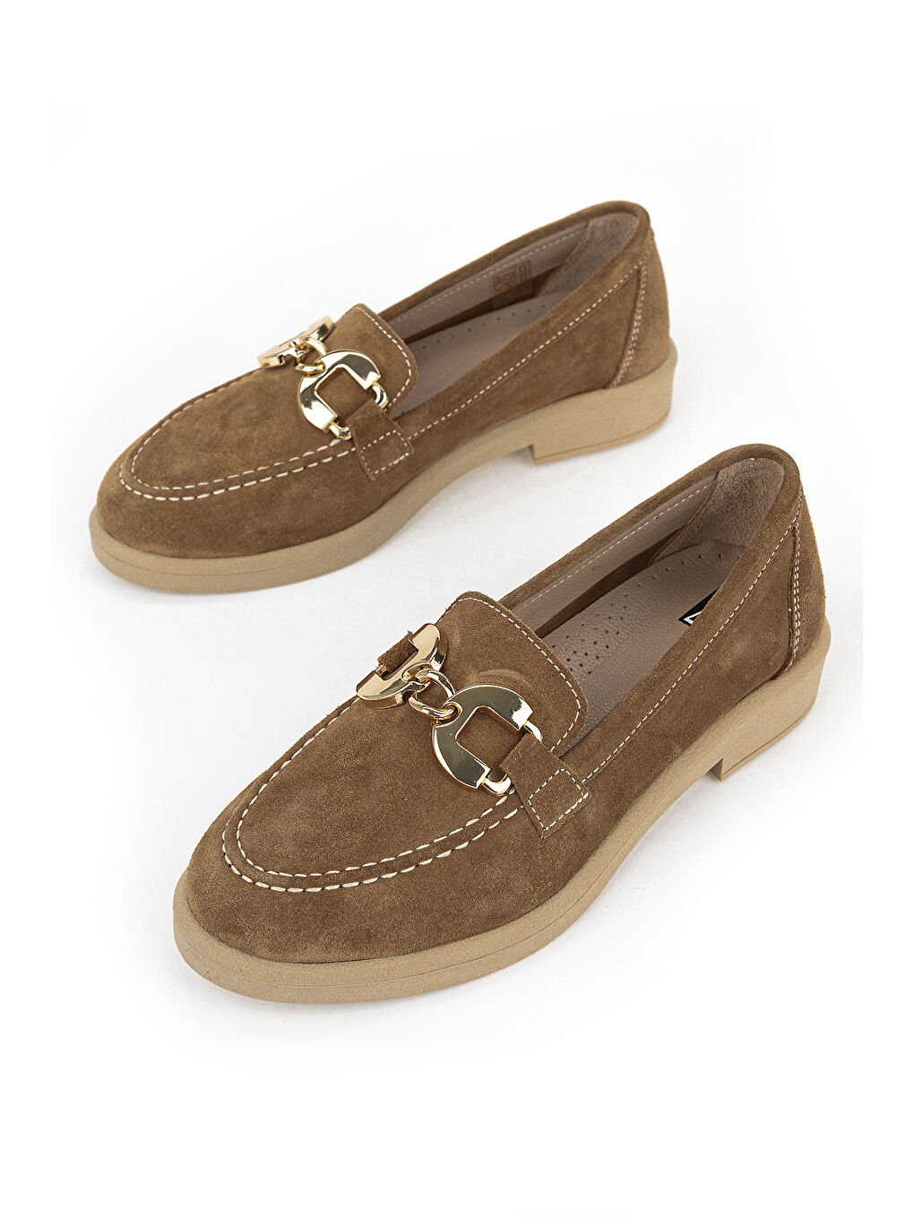 Bej Kadın Hakiki Deri Loafer Ayakkabı 161359Z706 Caramel-4