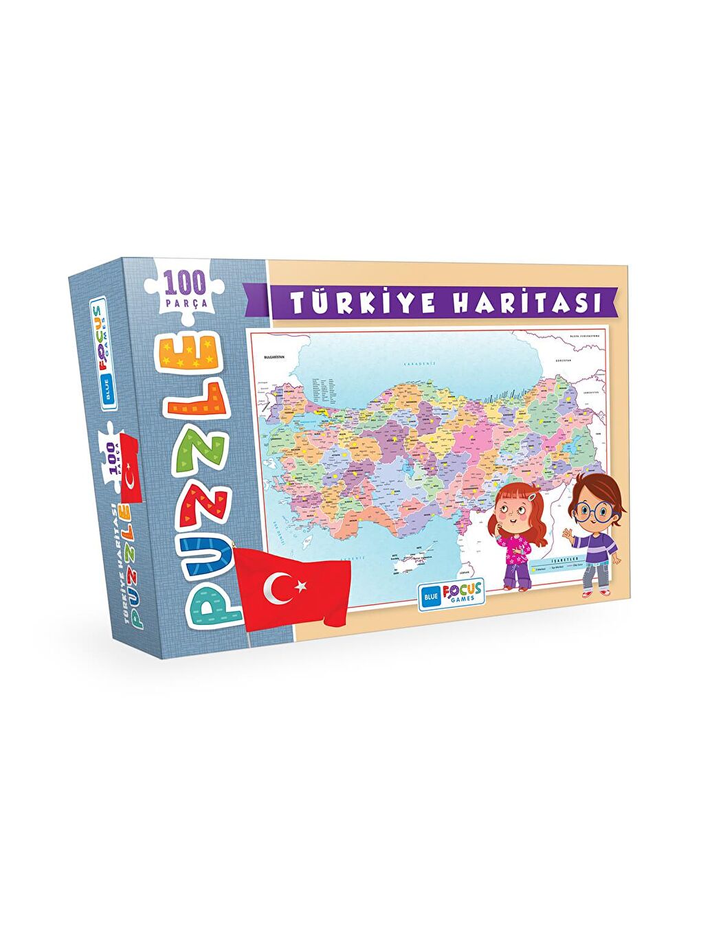 Blue Focus Karışık 100 Parça Puzzle - Türkiye Haritası Puzzle - 1