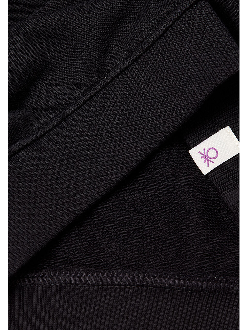 Kız Çocuk Siyah Önü ve Arkası Baskılı Etek Ucu Logolu Bisiklet Yaka Sweatshirt-2