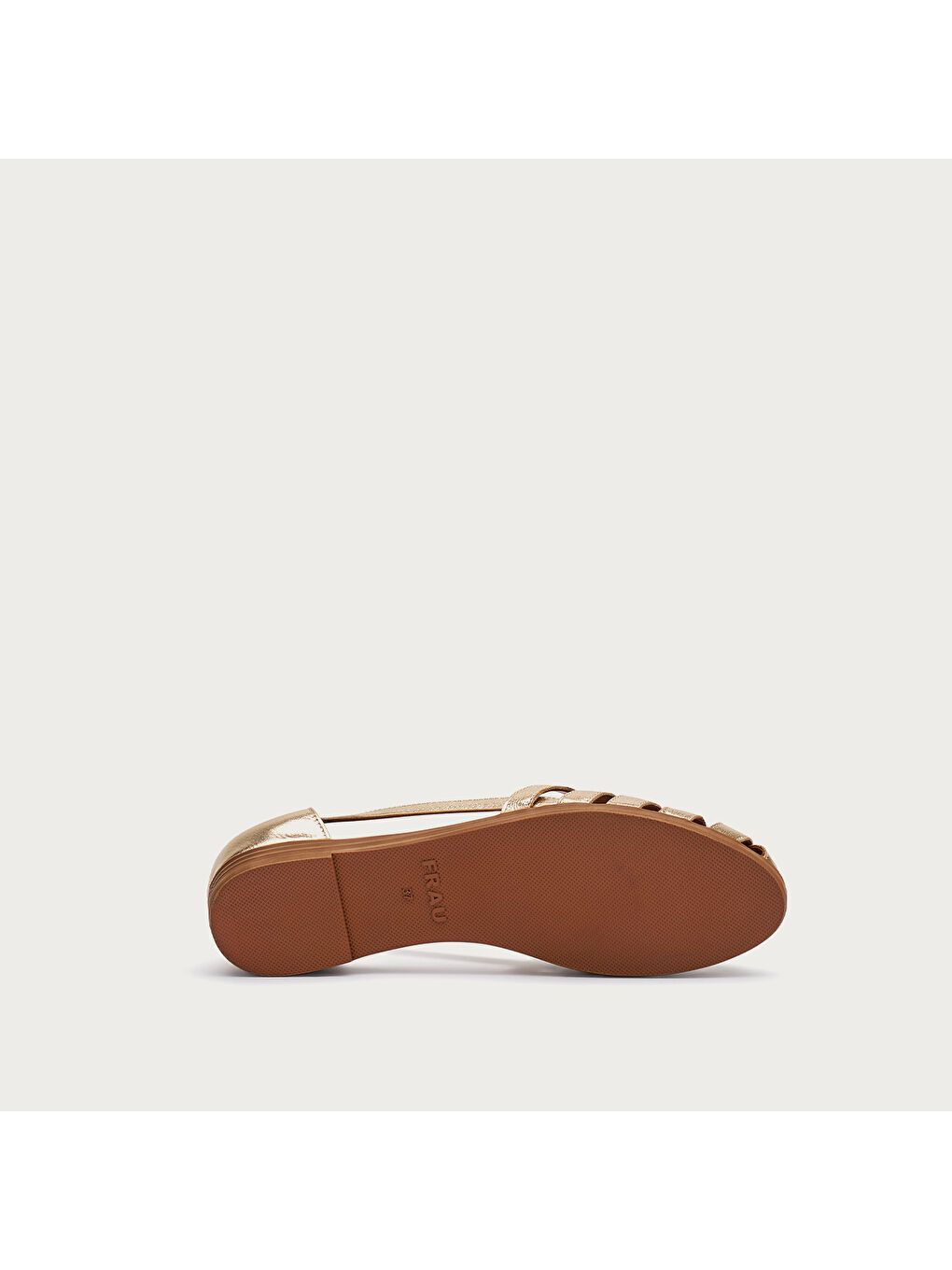 Sarı Kadın Sandalet 03V1 LAMINATED LEATHER CAGED BALLET FLATS-4