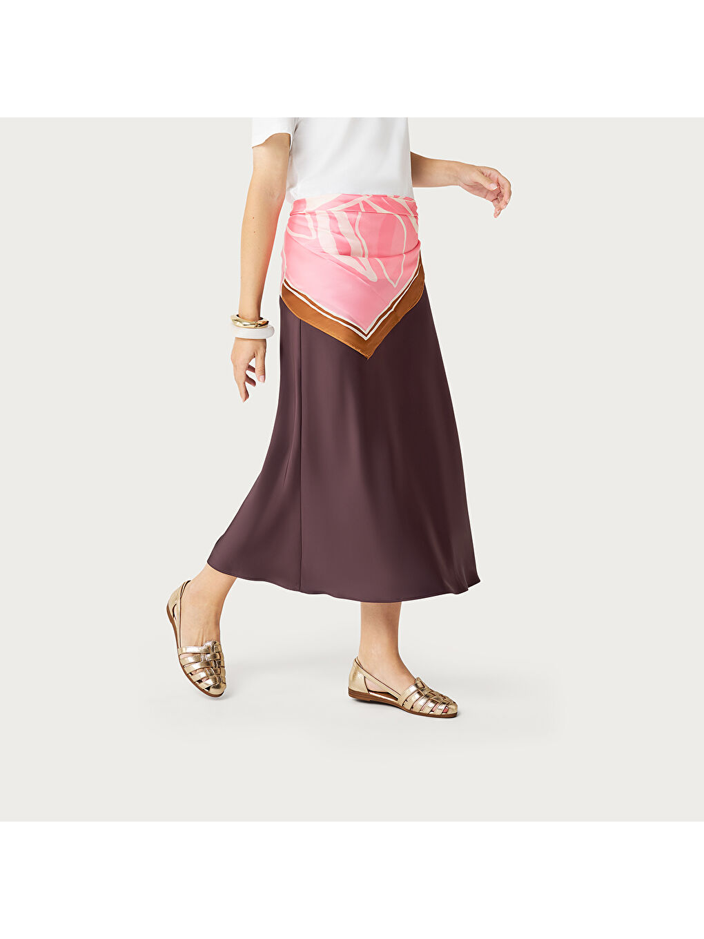 Sarı Kadın Sandalet 03V1 LAMINATED LEATHER CAGED BALLET FLATS-5