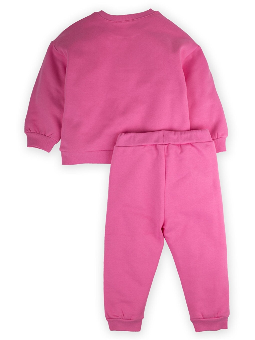 Basıc Karyoka Detaylı Sweatshirt Takım 3-8 Yaş Pembe-1