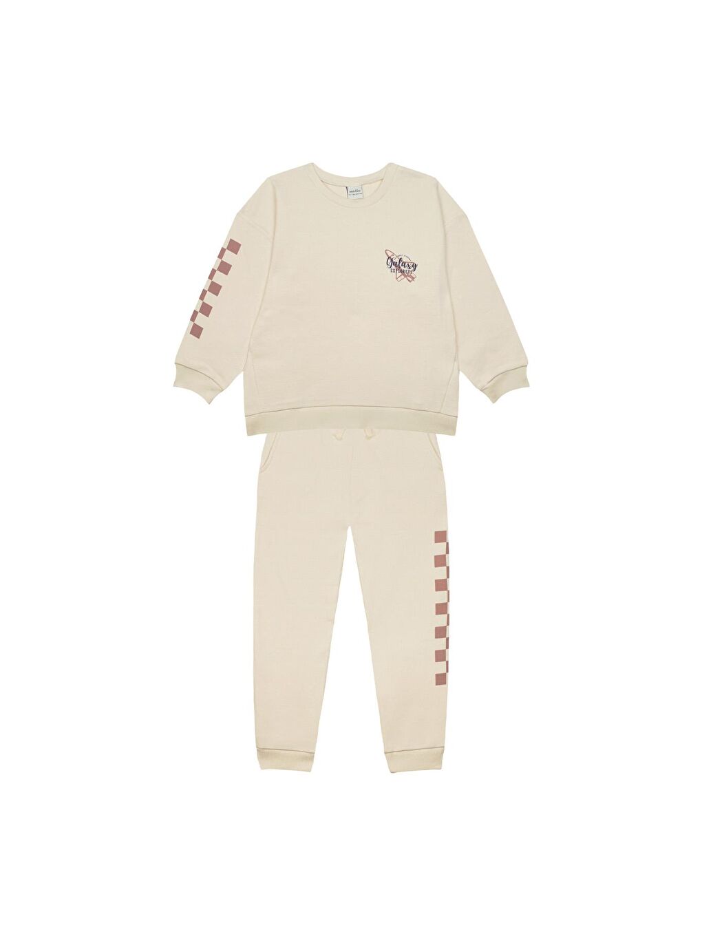 Ekru Uzay Sweatshirt Eşofman Set