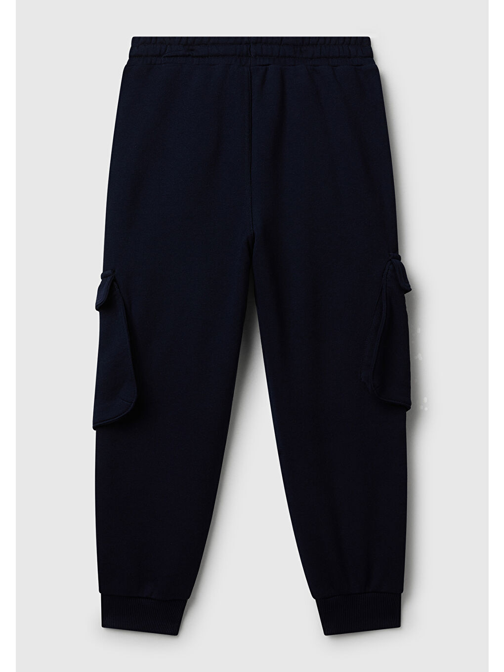 Erkek Çocuk Lacivert Büzgü İpli Yan Cepli Ribana Detaylı Kargo Eşofman Altı-1