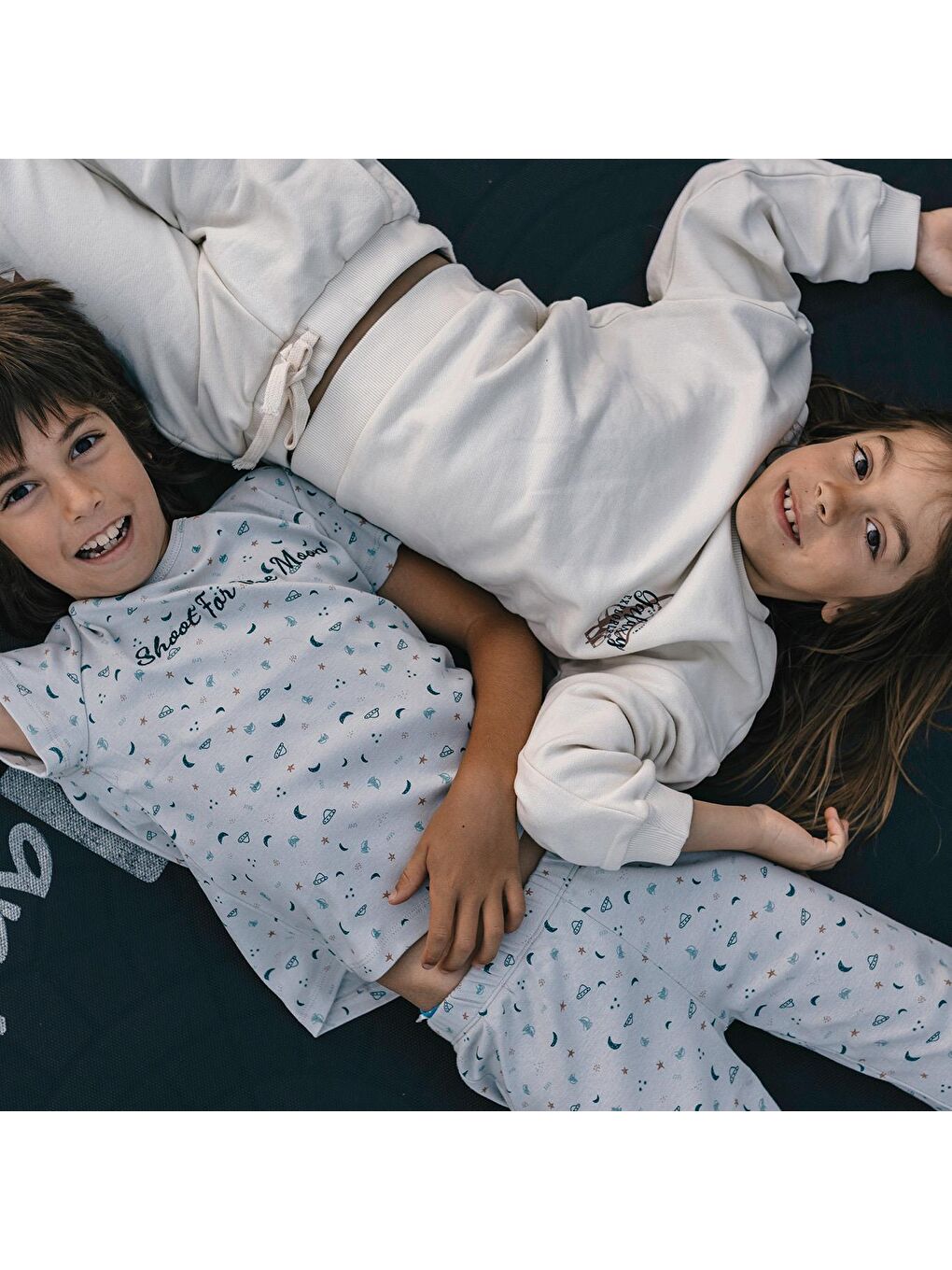 Ekru Uzay Sweatshirt Eşofman Set-5