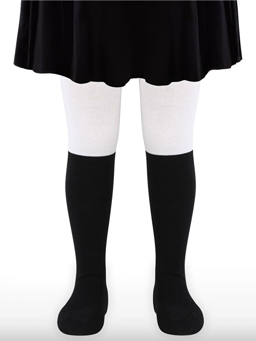 Siyah Girls Basic College 3-11 Yaş Kız Külotlu Çorap-1