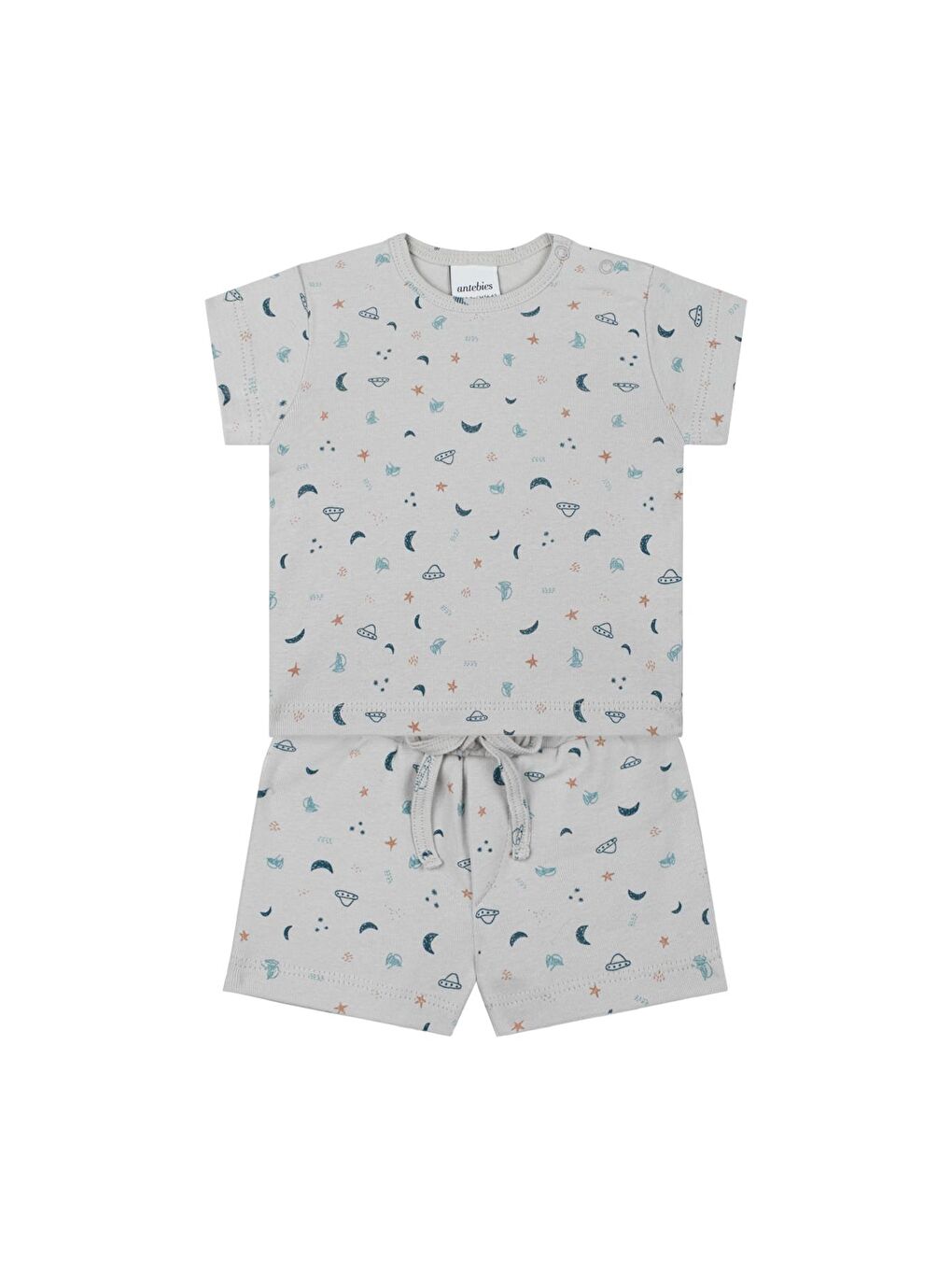 Gri Uzay Tshirt Şortlu Set