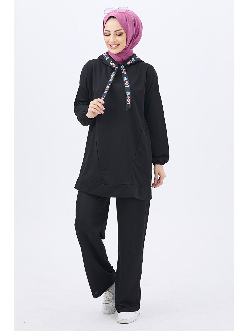 Orta Siyah Tunik Kadın Pantolon - 11056