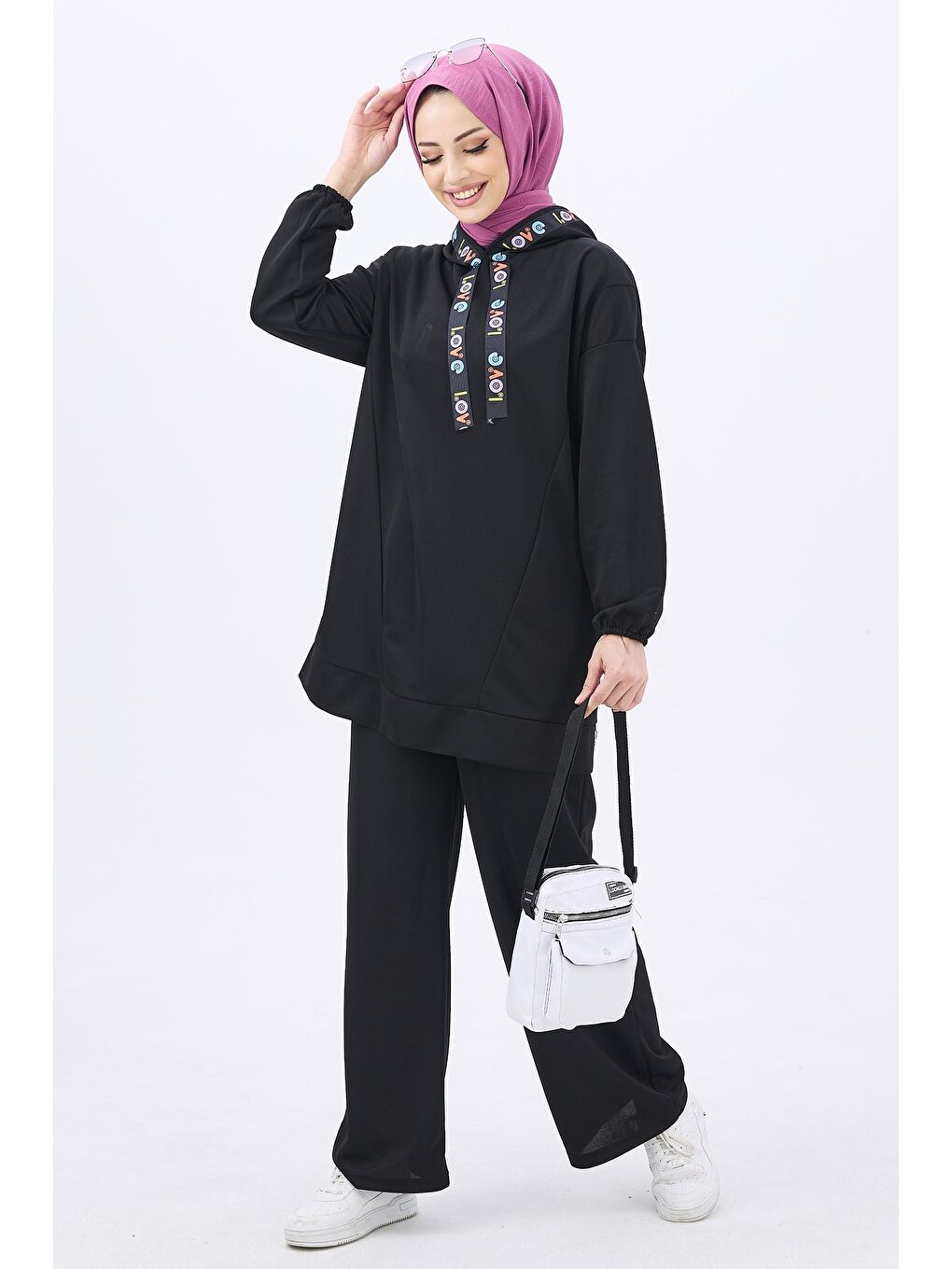 Orta Siyah Tunik Kadın Pantolon - 11056-1