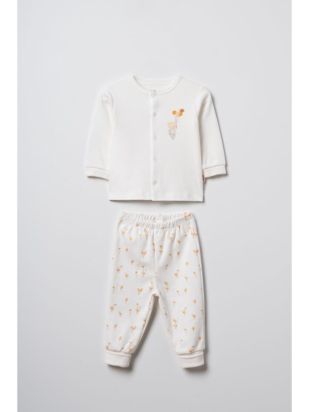 Ekru Bebek Alt Üst Takım %100 Organik Pamuk , Bebek - Yenidoğan- csy3064-1
