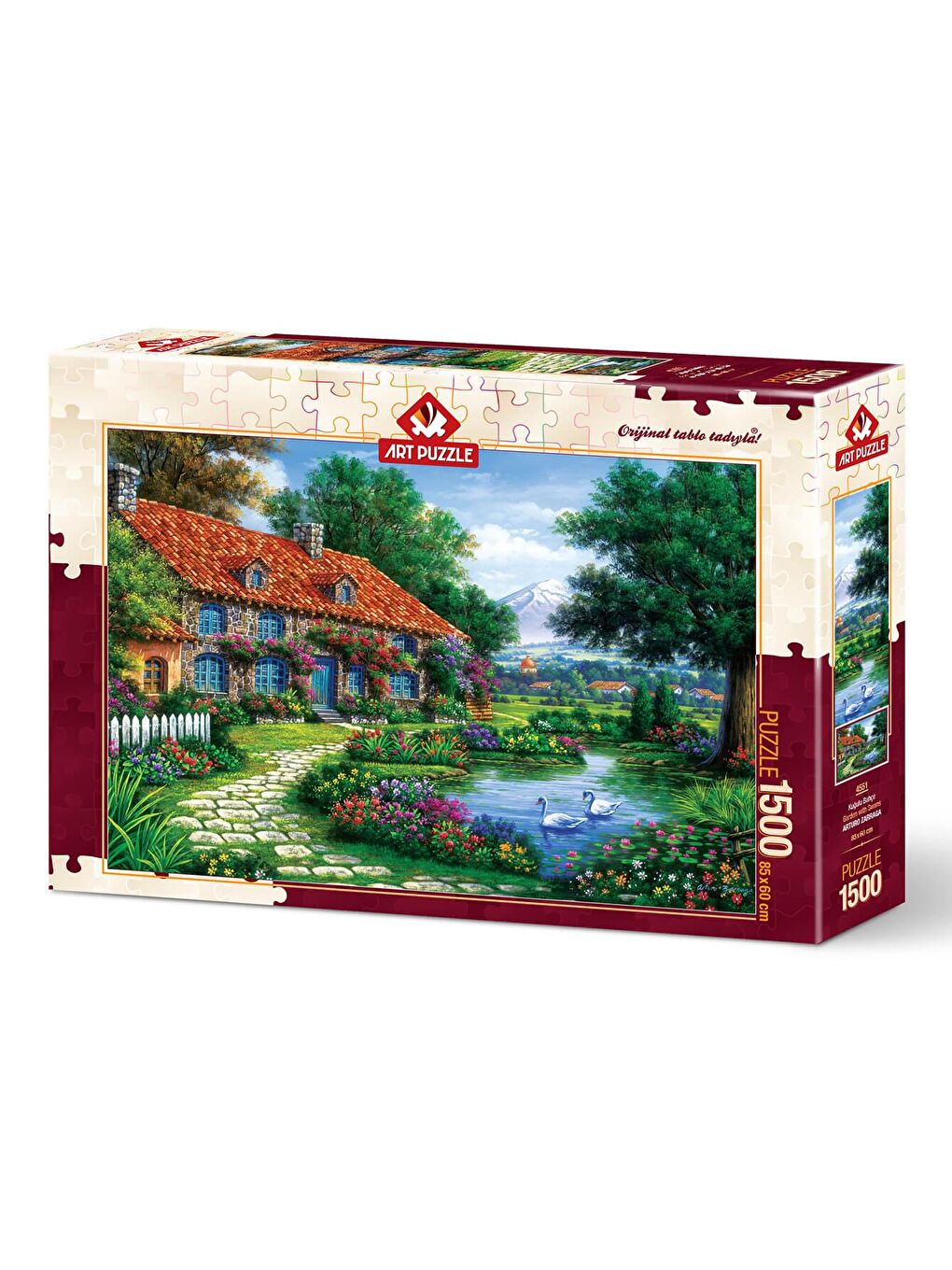 Art Puzzle Karışık 1500 Parça Puzzle Kuğulu Bahçe - 1